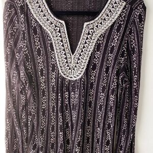 Lucky Brand Boho Knit Tunic Top | Size L